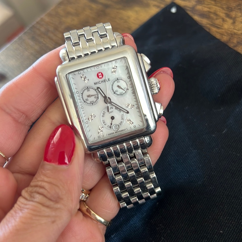 Michele Diamond Chronograph Watch, 33mm